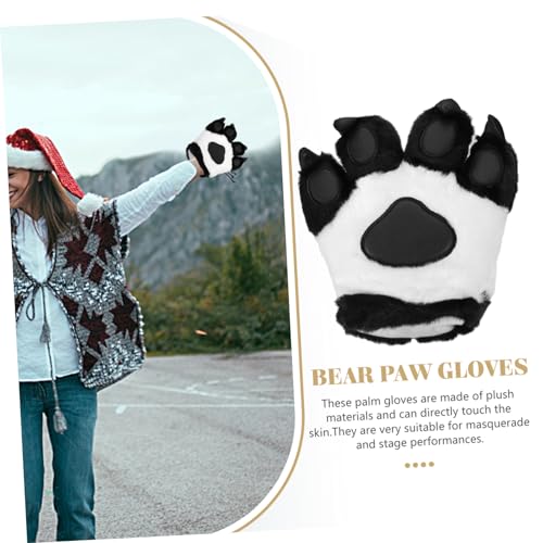 KICHOUSE Plush Bear Claw Gloves for Boys and Girls and Adults Warm Animal Paw Costume Props for Role Playing Parties Soft Winter Accessory3