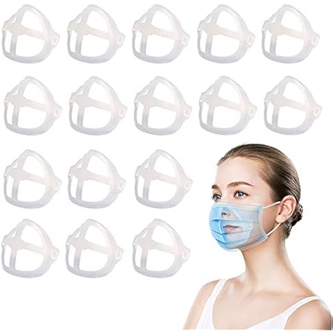 Tirdkid 16Pcs Face Bracket for Mask -3D Mask Bracket -Face Mask Internal Support Frame, More Space for Comfortable Breathing, Lipstick Protector ，Washable Reusable Cover