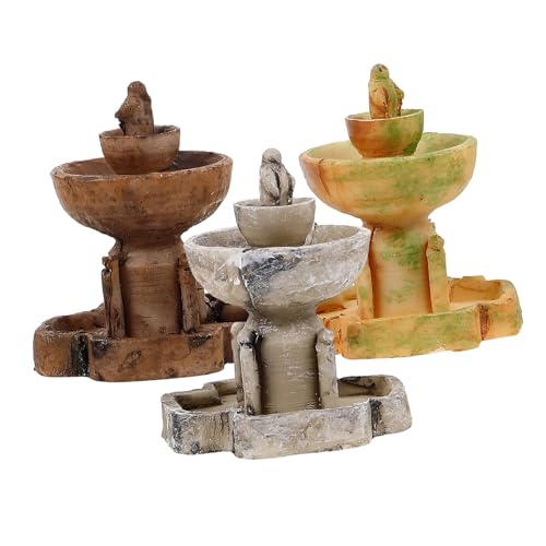 FUNOMOCYA 3pcs Micro Landscape Fountain Outdoor Decorations Decorate Miniature Fountain Decor Mini Fountain for Micro-Landscape Fountain Decoration Yard Decor Succulents Statue Resin