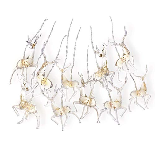 Preisvergleich Produktbild DecoKing 10er LED Lichterkette Hirsche warmes Weiß statisch batteriebetriebene LED Girlande Gartendeko Reindeer