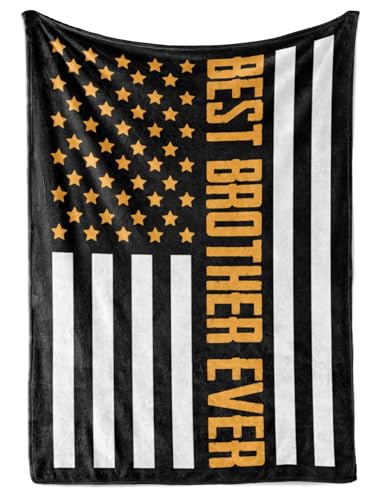 Huglanket Gifts for Brother Adult from Sister, Blankets Throws for Brothers for Birthday, Christmas, American Flag, 50 x 65 Inches