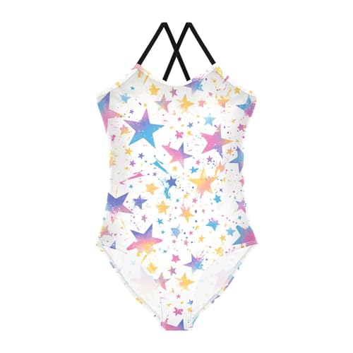 KLL Spray Paint Rock Star Girls 1 Piece Swimsuits Beach Swimwear Adjustable Strap Quick Dry