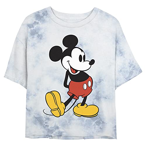 Disney Junior's Classic Mickey Short Sleeve Crop T-Shirt, White/Blue, Large by Disney - Used condition - US$8.18