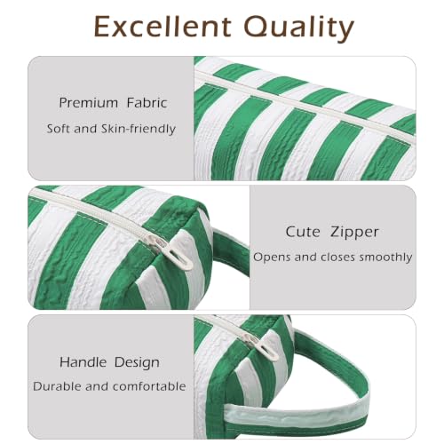 Image of RSRSLEII Striped Hair Tools Travel Bag,Hair Styling Accessories Storage Case for Shark FlexStyle,Dyson Airwrap Hair Dryer,Curling Iron,Straightener,Revlon Hair Tools,Portable&Foldable(19Green&White)