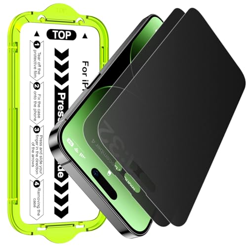 Esanik 2 Pack Matte Privacy Glass Screen Protector for iPhone 14 Pro Max Anti-Glare & Anti-Spy Anti-Reflection Smooth as Silk Military-Grade 9H Hardness Flawless Fit Tray