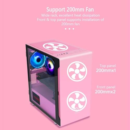 Gabinete para Gaming y Oficina, Mini Mid-Tower compatible M-ATX e ITX, 6 ventiladores 120mm, Panel lateral de cristal templado, Color Style 3 miniatura 7