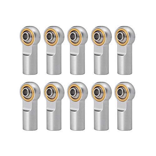 QUE-T 10pcs Metal Link Rod End M4 Ball Joint Head for RC Crawler Car (Silver)