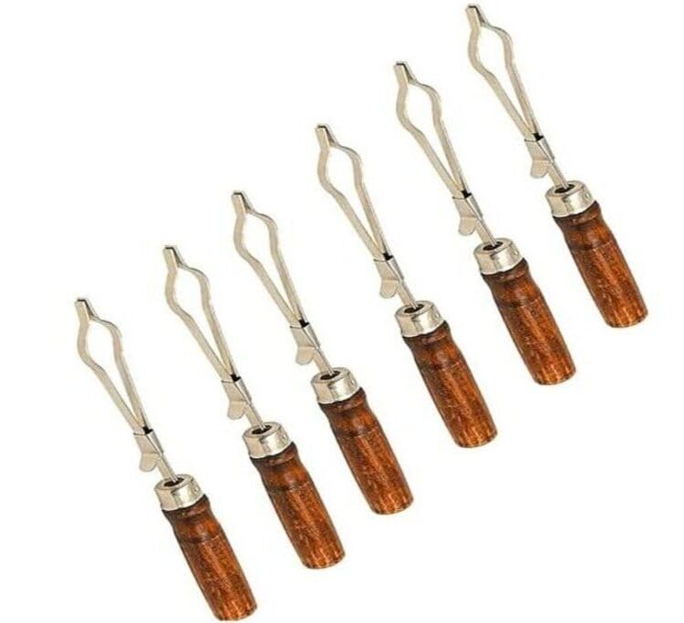 WKM Stainless Steel Spring Clip Test Tube Holder with Wooden Handle | Pack of 6 Test Tube Holder Tongs for Laboratory (B0CX98XNP6) Amazon Price History, Amazon Price Tracker