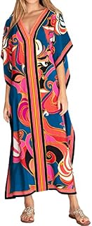 Bsubseach V Neck Plus Size Kaftan Dress Short Sleeve Swimsuit Cover Up Loungewear Caftan Dresses for Women