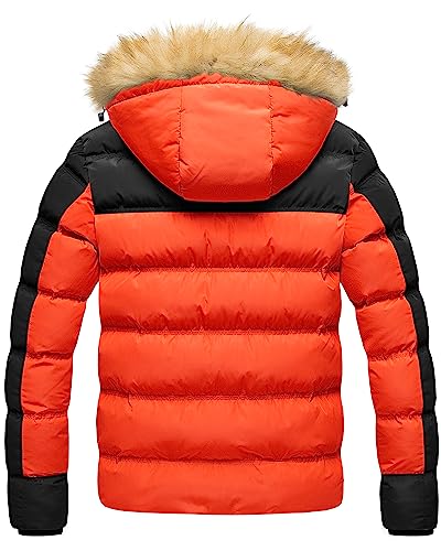 Image of Pursky Men's Puffer Jacket Waterproof Winter Bubble Coats Ski Parka Fur Hooded