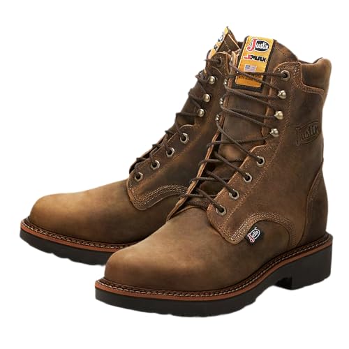 Justin Blueprint 8' Men's Work Boots, EH Rated, Tan Gaucho - 9.5EE
