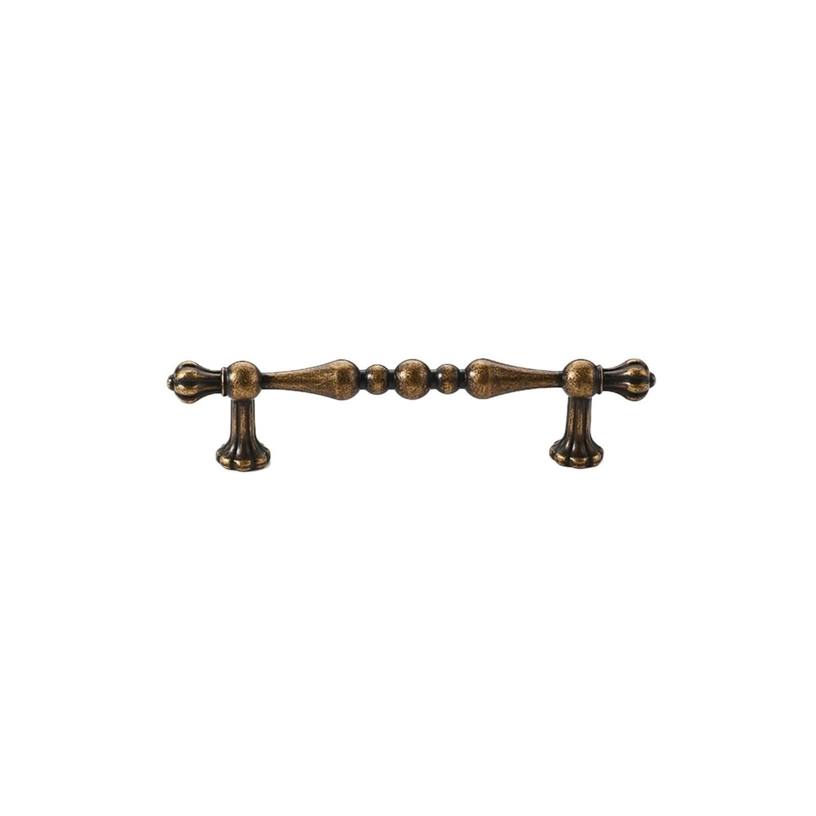 Yonmledo 11206-96Mm Brass Vintage Drawer Handles 2Pcs Yellow Antique Brass Wardrobe Door Pull Vintage Furniture Handle Single-Hole Drawer Knobs Cabinet Antique Bronze Hardware Handle(11206-96Mm)