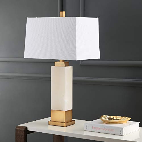 Lámpara de mesa blanca y dorada de 30 pulgadas miniatura 4