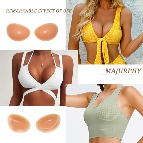 Majurphy Sticky Silicone Bra Inserts Pads,Breast Enhancer Push Up Bra Inserts,Chicken Cutlets Bra Insert, Bra Padding Insert4