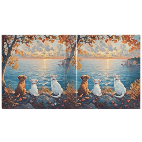 Image of 3 Ring Binder Funny Three Dogs Sunset 1.5 inch Binders