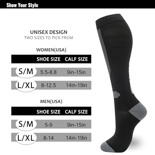 Image of fenglaoda Compression Socks for Women Men 3 Pairs Graduated Compression Support Circulation Socks for Nurses
