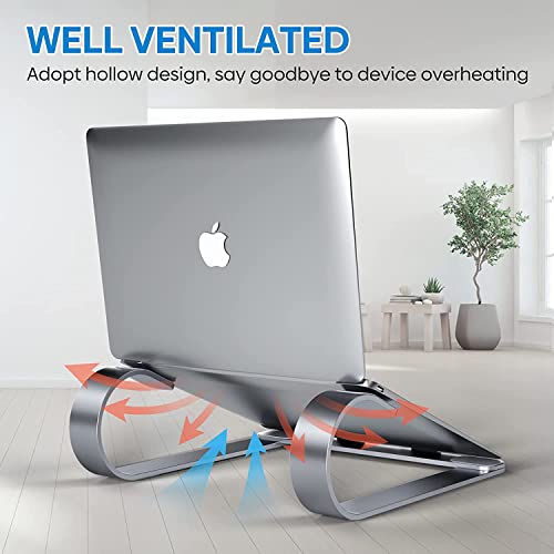 Armyte Laptop Stand Riser For Desk, Portable Aluminum Laptop Holder With 360 Ventilation Detachable Design, Universal Compatibility For Netbooks, Macbooks, Chromebooks And Laptops (Silver Gray) #TOP3