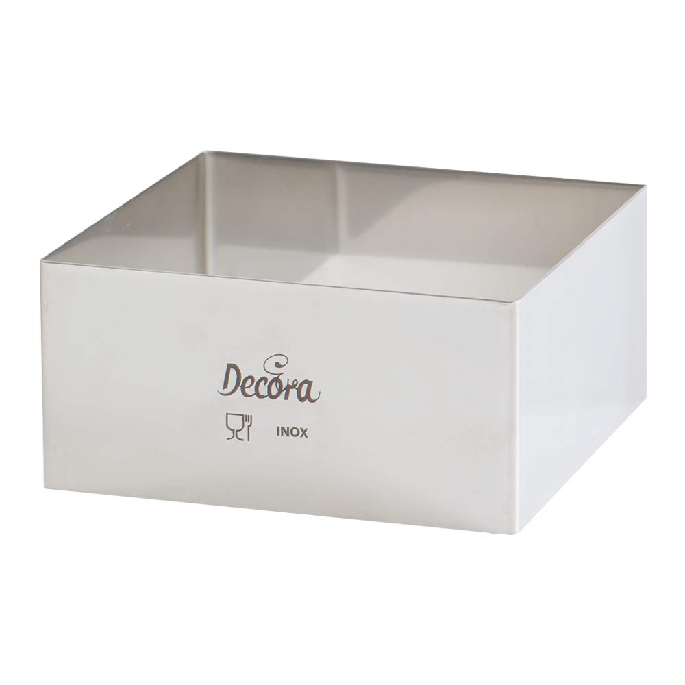 DECORA Stainless Steel Square Shape, Silver, 22 x 22 x 4.5 cm