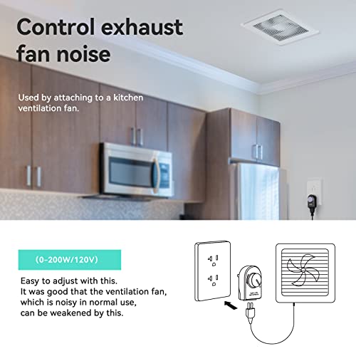Aiwode I-330A Rotating Dimmer Switch,Soldering Iron Temperature Control,Electric Fan、Factory Electric Fan,Ventilation Fan,Power Controller,Desk Lamp,Dimming Led Light,Ul Listed,White,Below 200W,Pack Of 1. thumb #2