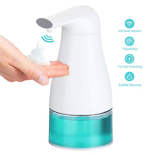 Automatic Touchless Foam Soap Dispenser Hand-Free Foaming Battery Operated Electric Sensor Pump - Bathroom Kitchen Office Hotel School Restaurant - Waterproof - 250ml 8.5oz Countertop Soap Dispenser