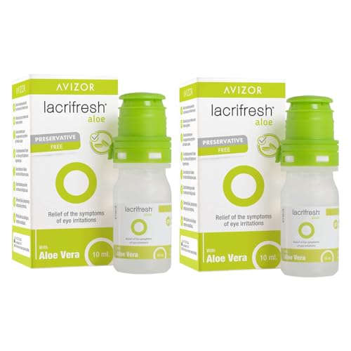 AVIZOR LACRIFRESH ALOE - Pack 2x10ml - Gotas Oculares - Humectación y Lubricación con Aloe Vera - Alivio Instantáneo de Irritación Ocular - Sin Fosfatos - Fácil Aplicación