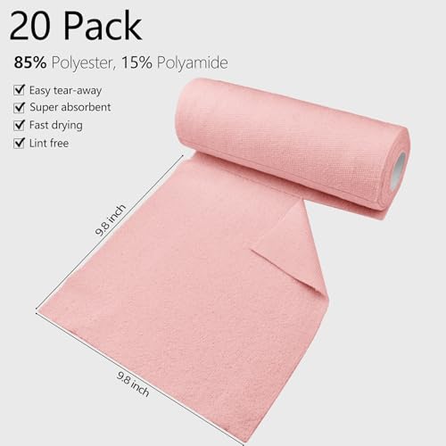 Kitchlife MFT-PINK-1 Microfiber Cleaning Cloth Roll - Tear Away Towels, Reusable Washable Rags, 20 Sheets, For Kitchen Car Drying Dishes thumb #4