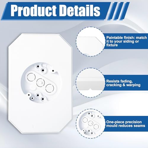 3 Pack Vinyl Siding Mounting Blocks for 1/2" Lap Double and 4" Siding - 5