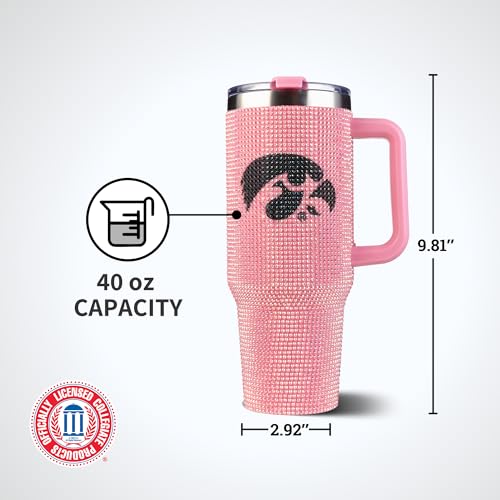 Image of The Memory Company Officially Licensed NCAA - University of Iowa 40oz Pink Bling Game Day Tumbler