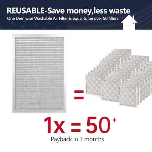 Image of 14x20x1 Electrostatic Air Filter, 8 Stage Washable Aluminum AC /HVAC Furnace Filter, Reusable Lifetime Permanent Air Filter, Easy to Clean,Increases Airflow(Actual Size:13.50x19.50x0.82)