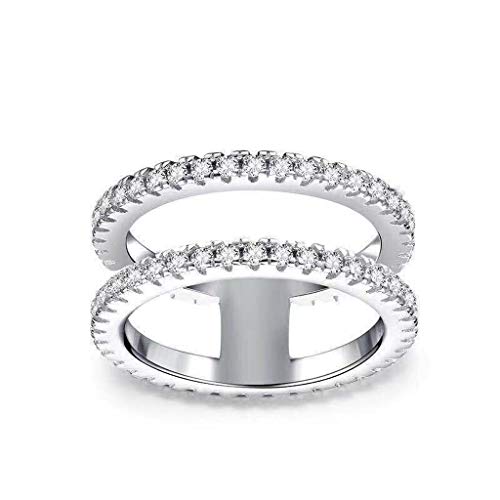 WYTong Thumb Rings For Women Fashion Bridal Diamond Elegant Engagement Wedding Band Ring Party Gift(Silver,A)