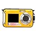 Fotocamera Subacquea, Fotocamera Digitale Impermeabile Full HD 2.7K 48MP 10ft, Fotocamera Tascabile LCD Anteriore Posteriore a Doppio Schermo con Zoom Digitale 16X per Snorkeling, (Giallo) immagine