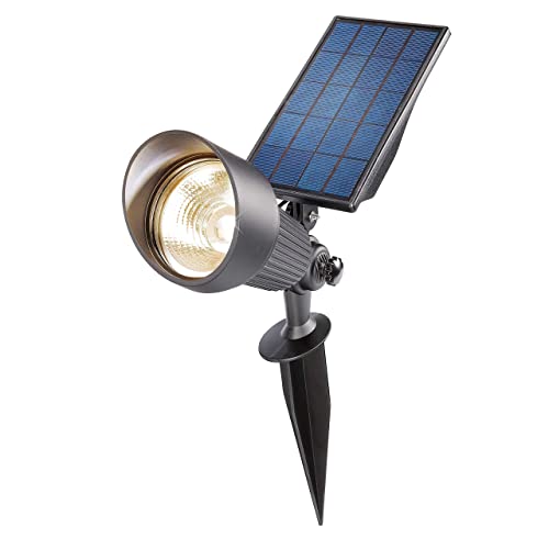 翌朝まで点灯!! GWSOLARソ アルミ ソーラー スポットライト Smart Lighting ソーラーライト 屋外 防水 電球色 明るさ 100ルーメン アルミ鋳物 自動点灯 自動消灯 パスライト アウトドア用 LED ガーデンライト お庭/車庫前/玄関先/花壇/樹木/パーク歩道/ガーデンをライトアップの灯 GWソーラー 型番:GW-SPAL305/WW