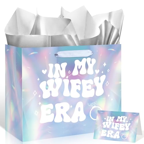 Bridal Shower Gift Bag Wedding Bachelorette Gifts for Bride Bridal Shower Wrapping Paper In My Wifey...