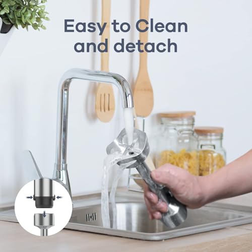 Ganiza Immersion Blender 8 in 1 Hand Blender Max 1000W Heavy Duty Motor, 16 Speed Mode Handheld Blenders Immersion Stainless Steel Sitck Blender Includes 8 Total Pieces