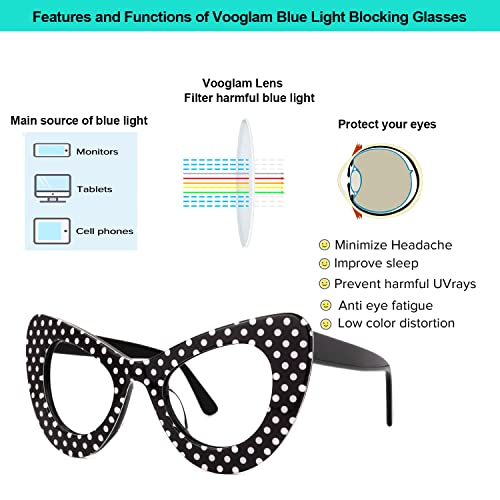Image of VOOGLAM Oversize Cat Eye Blue light Blocking Glasses for Women Anti UV Eyestrain Eyewear April