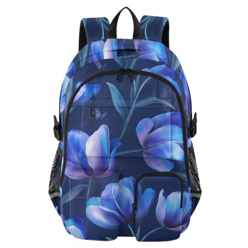 Mochila de computadora de 17.5 pulgadas ideal para negocios y viajes con diseño de tulipanes