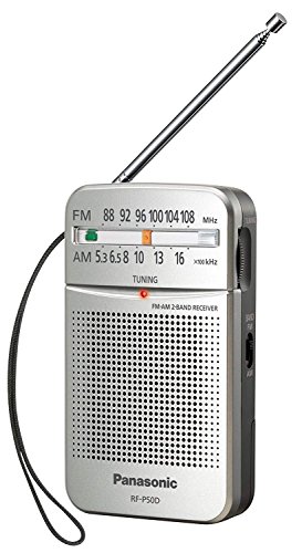 Panasonic RF-P50d Pocket AM/FM Radio Silver RF-P50D