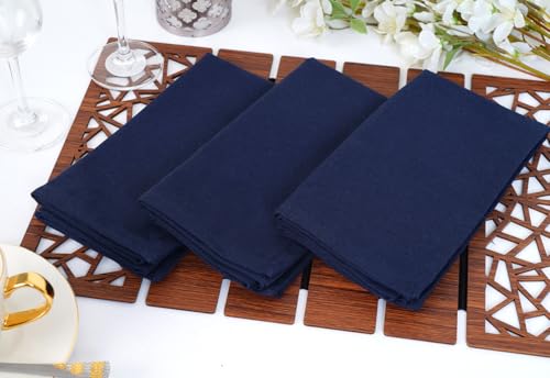 Blue Needles A3-J66A-HWI1 Navy Blue Cloth Napkins - 100% Cotton Set Of 6 Dinner Napkins 18X18 Inches thumb #2