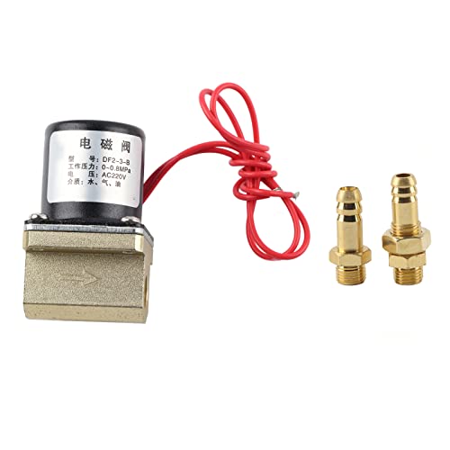 Válvula Solenoide Industrial para Agua y CO2, Electroválvula Control Flujo con Rosca G1/8, 0 0.8 MPa, 220V AC, Válvula de Control para Sistemas de Gas y Líquidos