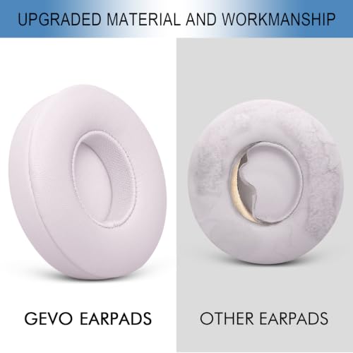 Image of GEVO Ear Pads Replacement for Beats Solo 4 Wireless On-Ear Headphones, Earpads Ear Cushions for Solo 4 with Soft Protein Leather, Stronger 3M Adhesive (Cloud Pink)