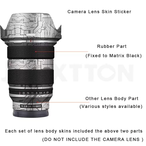 Funda Protectora Adhesiva para Lente de Cámara Sony FE 24-70mm F2.8 GM II - Acabado Mate Negro miniatura 3