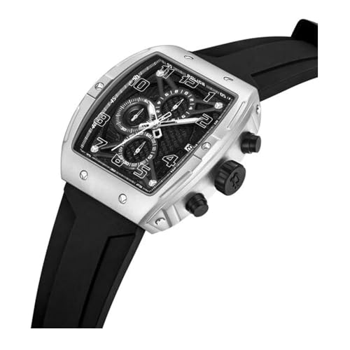 Image of Police Black Dial Chronograph Silicone Strap Watch for Men
