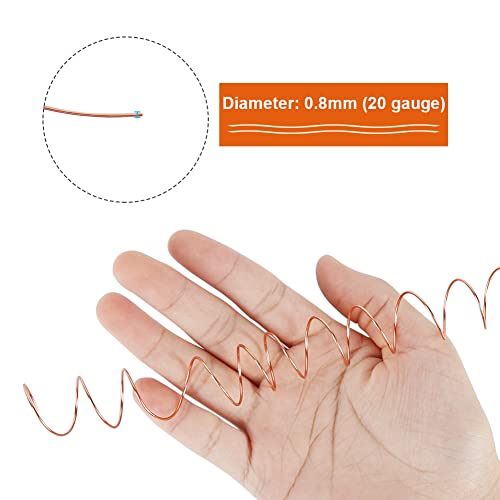 Image of Tenn Well 20 Gauge Jewelry Wire, 328 Feet 0.8mm Bendable Aluminum Craft Wire for Jewelry Making, Beading, Sculpting and Bonsai Training (Copper)