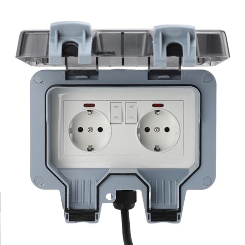 Toma de corriente para exteriores impermeable IP66 que evita cortocircuitos por lluvia en patios