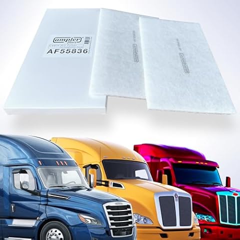 AMPLER's - 2 PCS - Air Filters replacement for Freightliner CASCADIA Cabin Air Filter, Kenworth T680, Peterbilt 579. Compatible replacement for BOA84032457001 AF55836 SR2000091 W2084001. Cover
