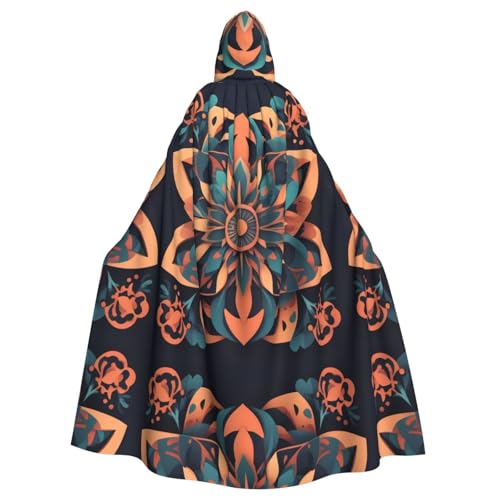 Cape à capuche imprimée pour adulte | Cape longue symétrique homme femme
