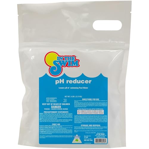 In The Swim pH Reducer for Swimming Pools, Spas, and Hot Tubs - Lowers Alkalinity - Prevents Cloudy Water - Balances Water - 90% Sodium Bisulfate - 5 Pounds