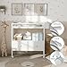 BOLUO Baby Changing Table with Storage, White Baby Dresser with Changing Table Top, Diaper Changing Station with 2 Fabric Drawers for Nursery Modern