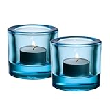 Höhe: 6 cm iittala Lichter - Kivi - Design Heikki Orvola - Teelichter 2er Set Standard Hellblau - 6 cm