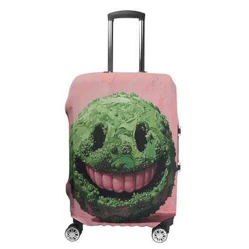 Green Smiley Face Suitcase Covers Luggage Protector - Travel Elastic Baggage Case Protective, Washable Anti-scratch Large Suit Case Cover for Suitcases Fits 19-32 Inch Luggages S